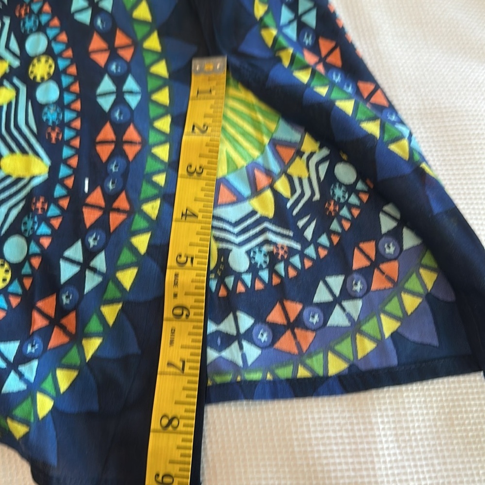 Colorful Patterned Tunic Cover-up Dress Size Large 100% Viscose - Picture 13 of 14